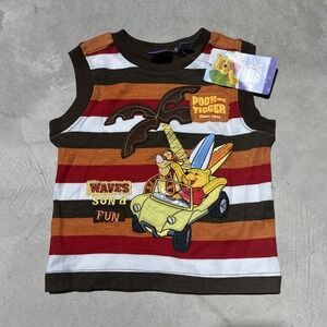 VTG Kids Winnie The Pooh Pooh & TIGGER Shirt SZ 3T Disney NWT NOS RARE Surfing
